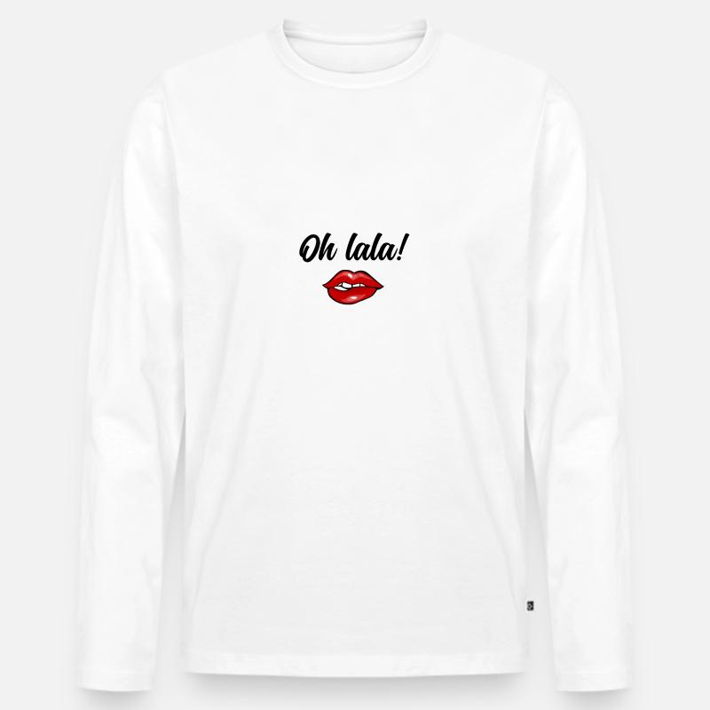 Oh lala! - Männer Premium Bio Langarmshirt - Weiß