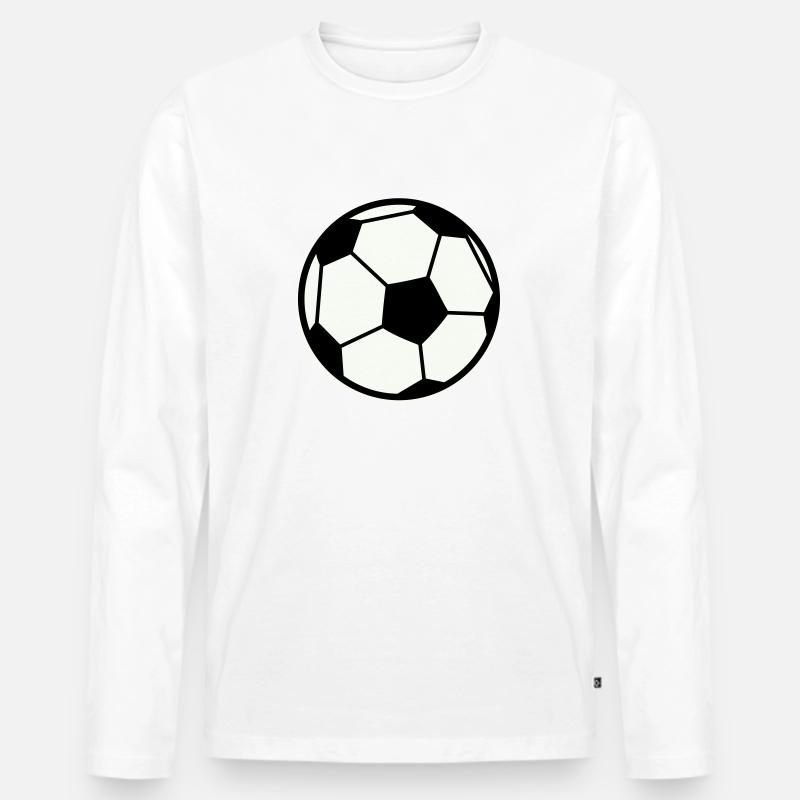 fussball - Männer Premium Bio Langarmshirt - Weiß