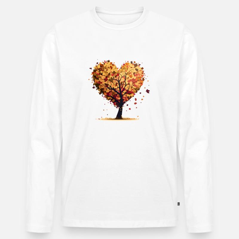 Ein Baum der Liebe - Männer Premium Bio Langarmshirt - Weiß
