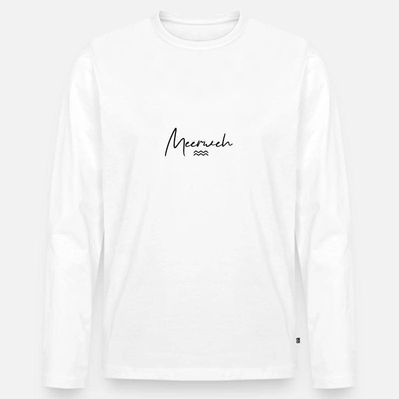 Meerweh - Männer Premium Bio Langarmshirt - Weiß