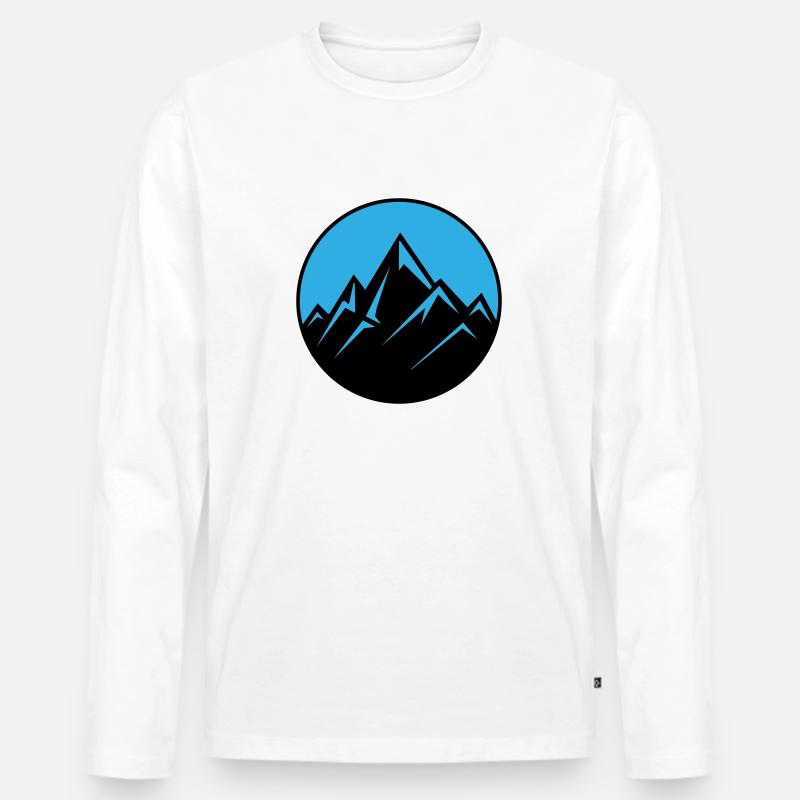 berge - Männer Premium Bio Langarmshirt - Weiß