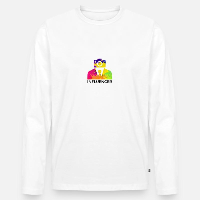 Influencer - Männer Premium Bio Langarmshirt - Weiß