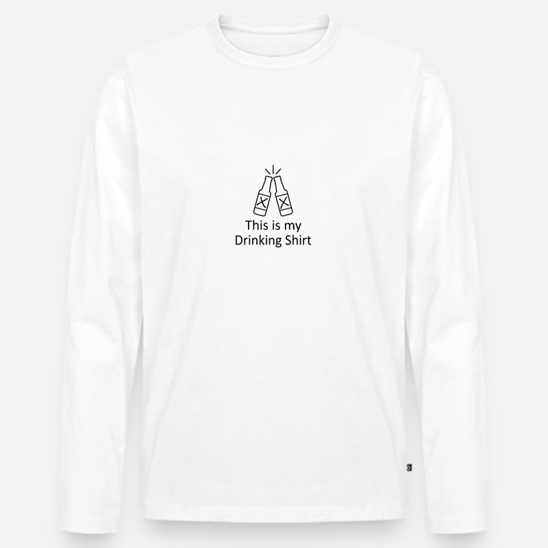 This is my Drinking Shirt - Männer Premium Bio Langarmshirt - Weiß