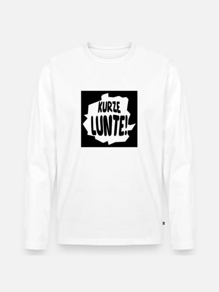 kurze lunte - Männer Premium Bio Langarmshirt - Weiß