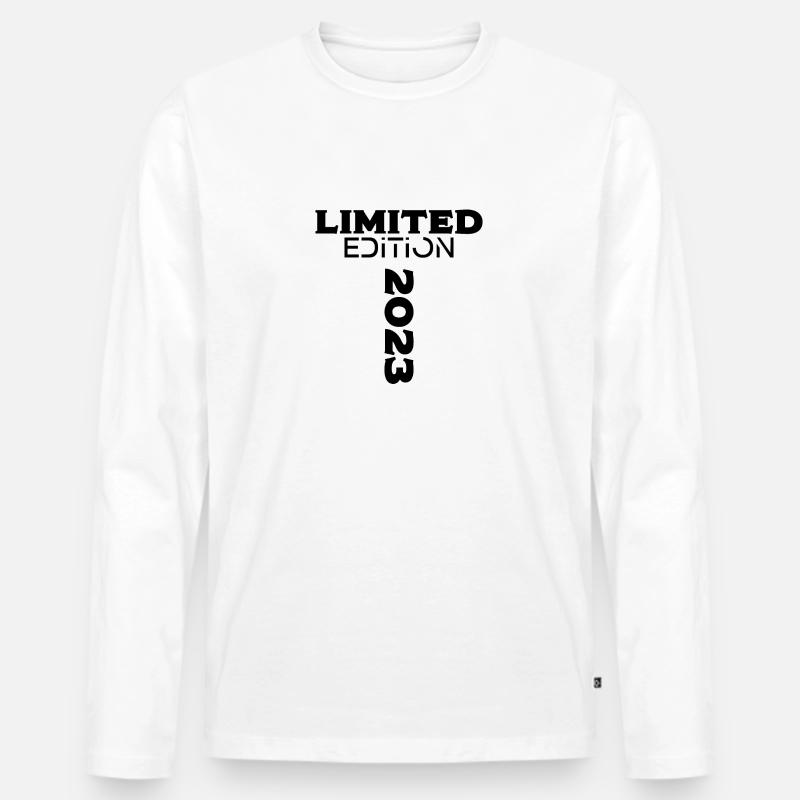 Limited Edition 2023 schwarz - Männer Premium Bio Langarmshirt - Weiß