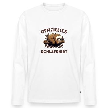 Offizielles Schlafshirt , Offizielles Schlafshirt - Männer Premium Bio Langarmshirt - Weiß - Vorne - Nico (187cm)