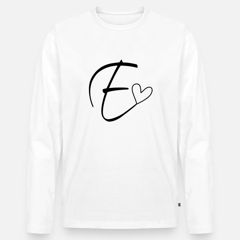 Letter E Letter E Calligraphy - Men's Premium Organic Long Sleeve Shirt - white