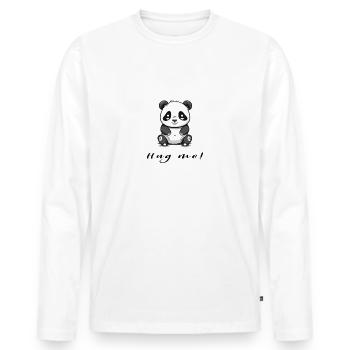 Fais-moi un câlin - T-shirt manches longues Premium bio Homme - blanc - Devant - Nico (187cm)