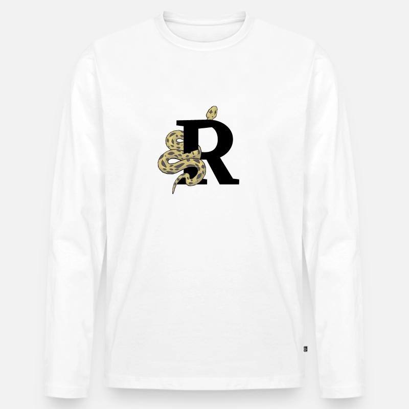 Buchstabe r Schlange - Männer Premium Bio Langarmshirt - Weiß