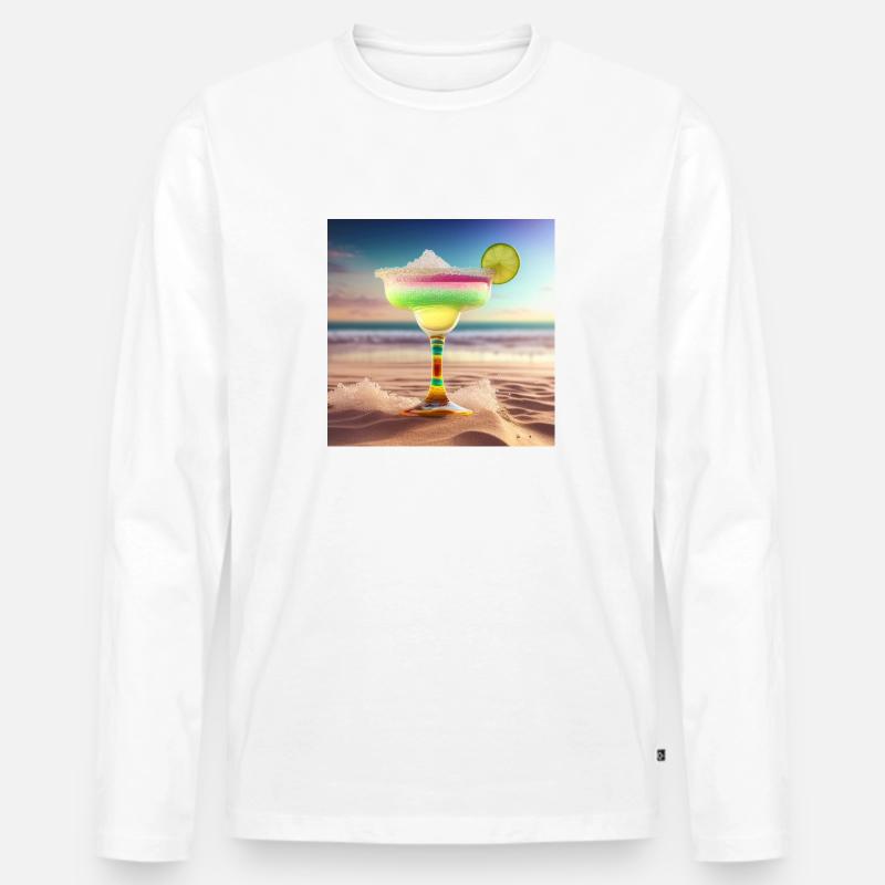 Cocktail 7 Geschenk - Männer Premium Bio Langarmshirt - Weiß
