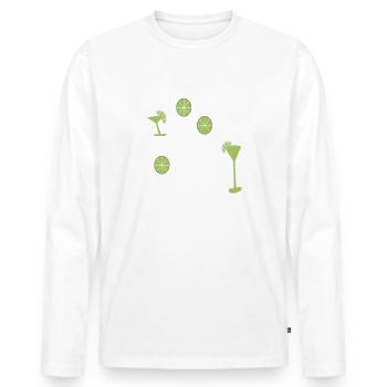 C’est Magarita o ́clock quelque part - T-shirt manches longues Premium bio Homme - blanc - Devant - Nico (187cm)