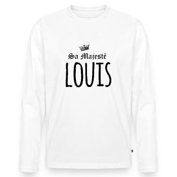 Sa majesté Louis - T-shirt manches longues Premium bio Homme - blanc - Devant - Nico (187cm)