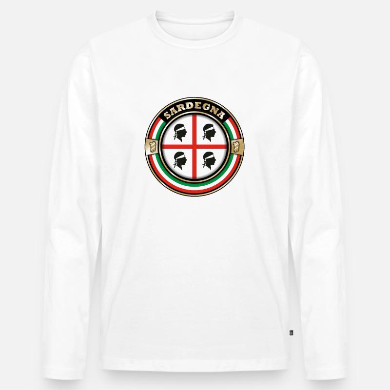 Emblem Sardiniens - Männer Premium Bio Langarmshirt - Weiß