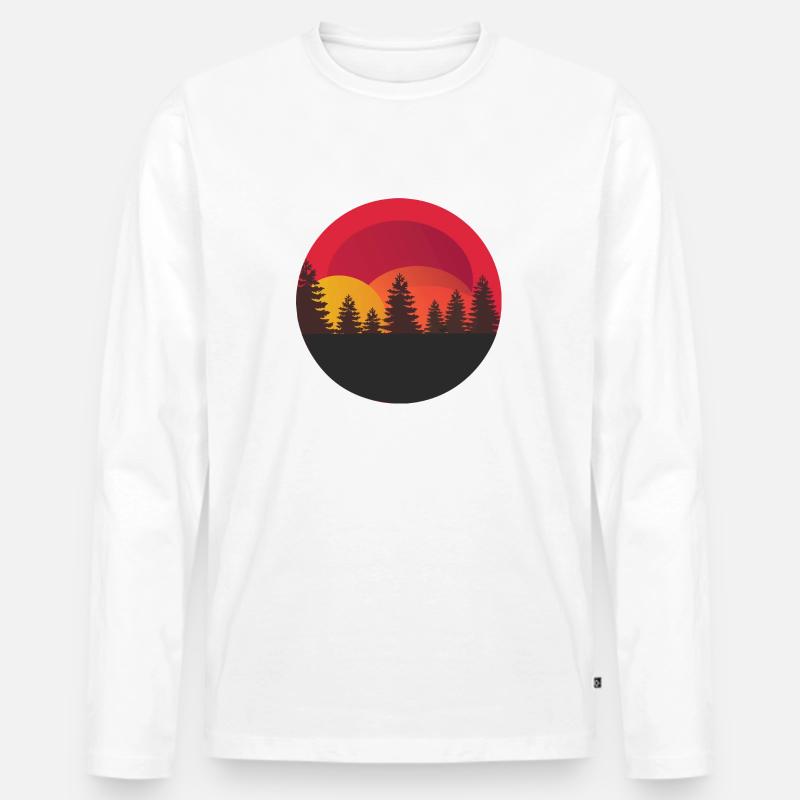 Holz - Männer Premium Bio Langarmshirt - Weiß