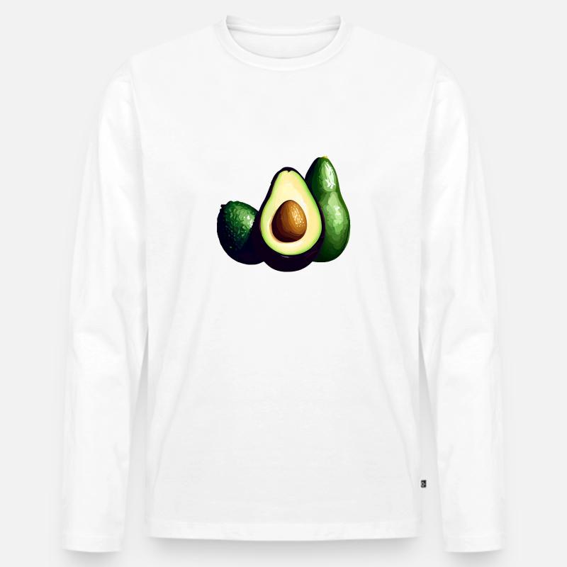 Avocado Lieblingsfrucht Guacamole - Männer Premium Bio Langarmshirt - Weiß