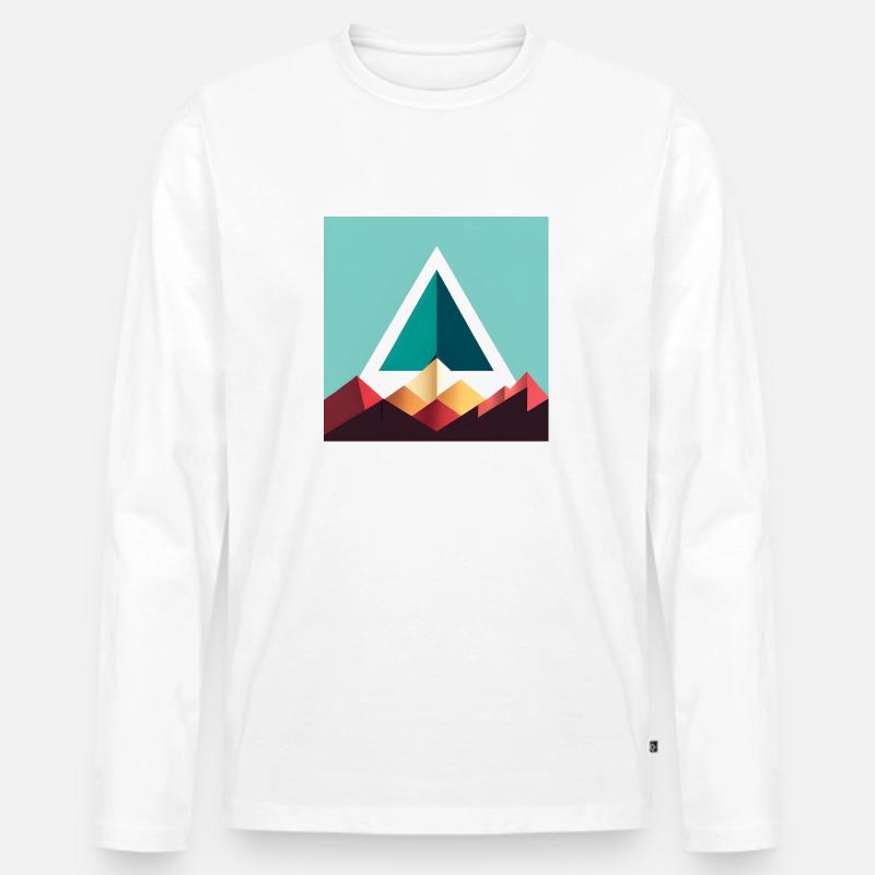 abstraktes Dreieck - Männer Premium Bio Langarmshirt - Weiß