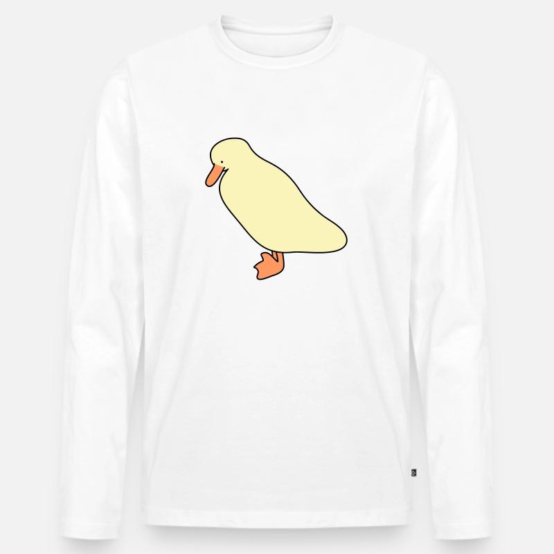 Ente 5 - Männer Premium Bio Langarmshirt - Weiß