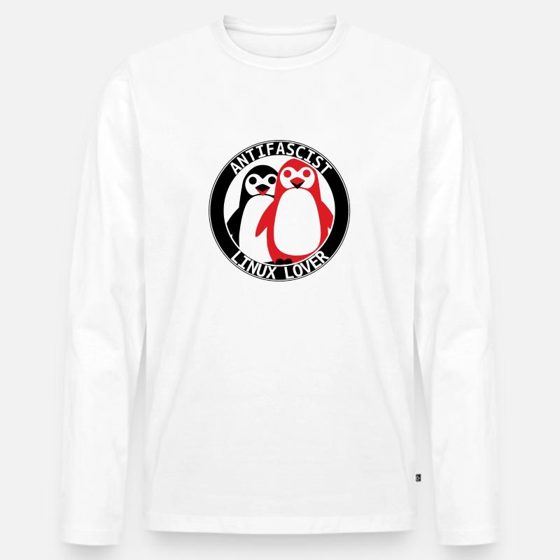 antifalinux - Männer Premium Bio Langarmshirt - Weiß