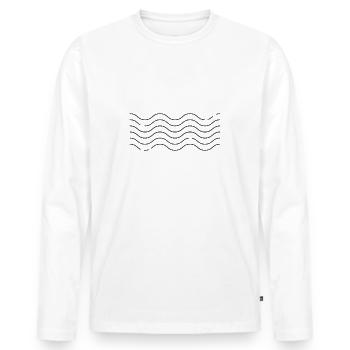 Waves - Männer Premium Bio Langarmshirt - Weiß - Vorne - Nico (187cm)