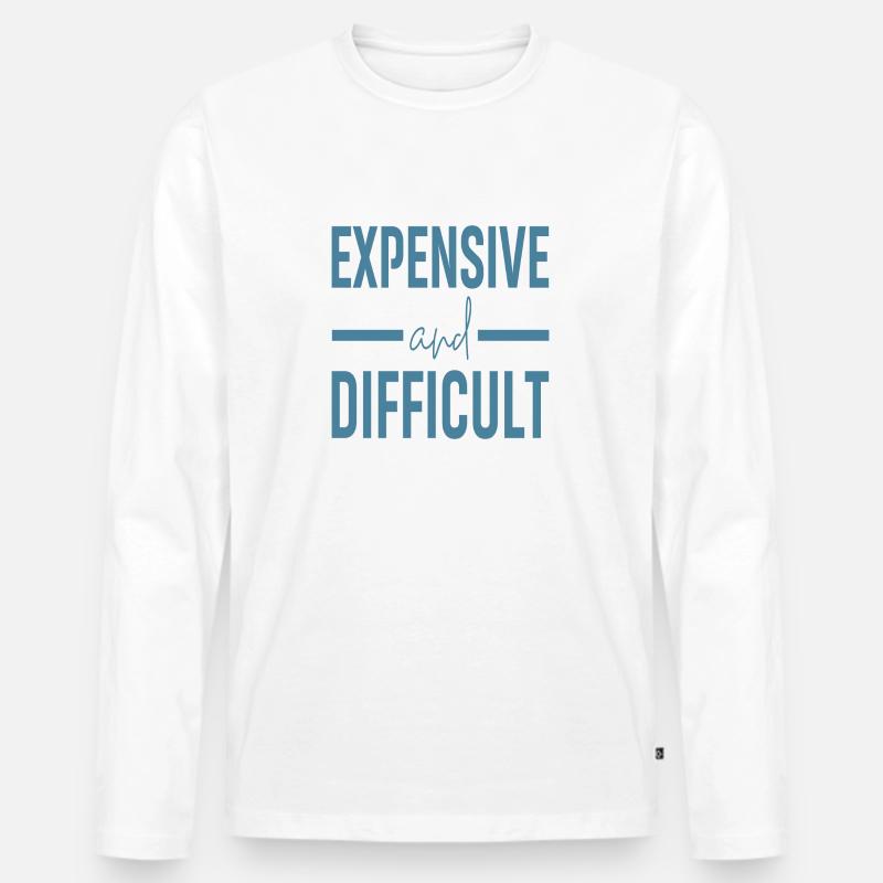 Expensive and Difficult - Männer Premium Bio Langarmshirt - Weiß