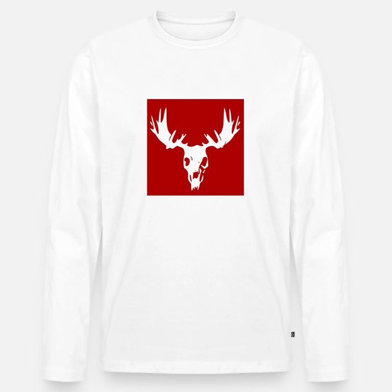 Elch-Sake - Männer Premium Bio Langarmshirt - Weiß