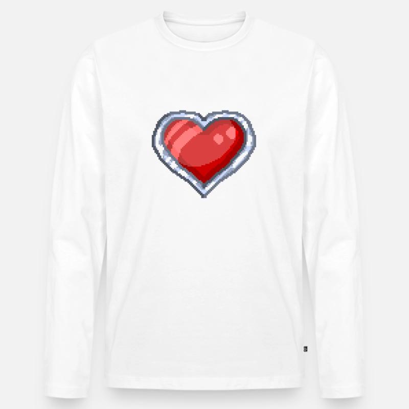 Pillowg1rl Emote Herz - Männer Premium Bio Langarmshirt - Weiß