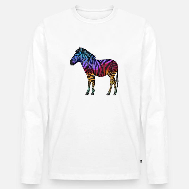 Zebra - Männer Premium Bio Langarmshirt - Weiß
