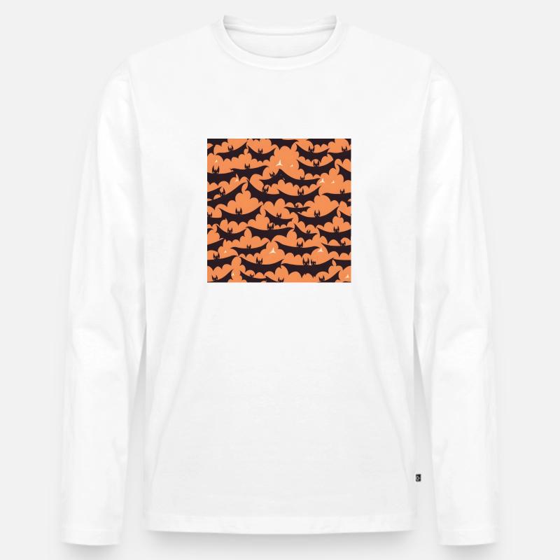 Whimsical Wings: Comic-Fledermäuse-Kollektion - Männer Premium Bio Langarmshirt - Weiß