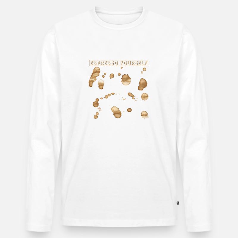 Espresso selber machen - Männer Premium Bio Langarmshirt - Weiß