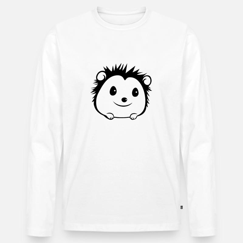 Igel Wald Stachelig Tier - Männer Premium Bio Langarmshirt - Weiß
