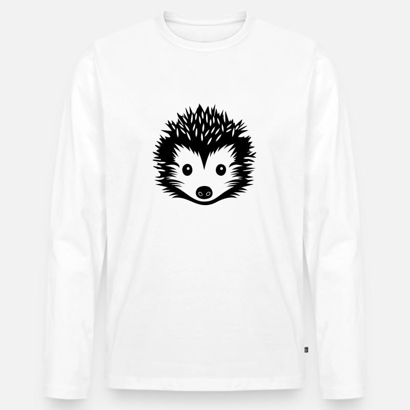 Igel Wald Stachelig Tier - Männer Premium Bio Langarmshirt - Weiß