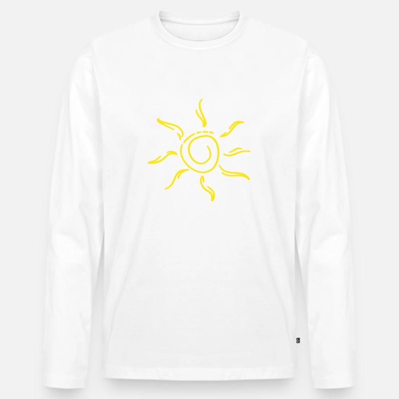 Sonnenschein - Männer Premium Bio Langarmshirt - Weiß