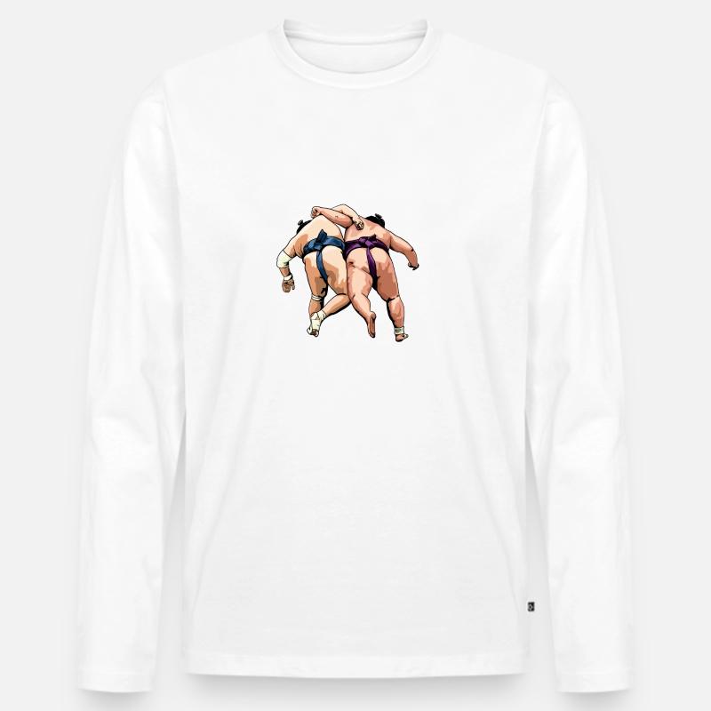 SUMO I - Männer Premium Bio Langarmshirt - Weiß