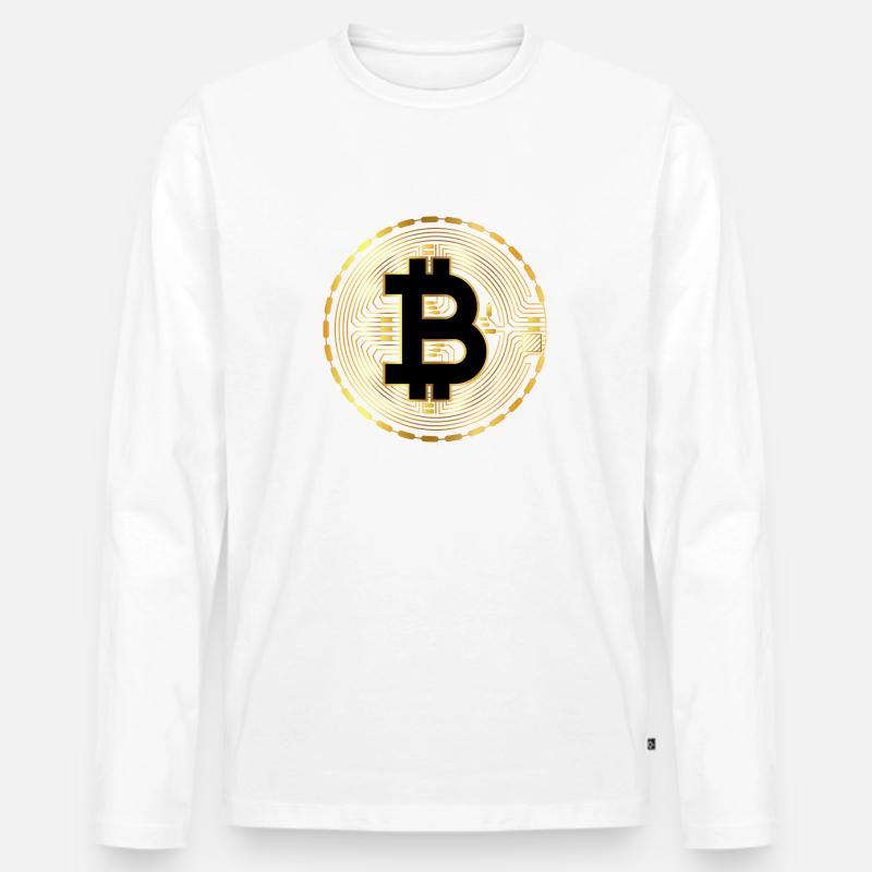 Crypto Bitcoin Trading - Männer Premium Bio Langarmshirt - Weiß