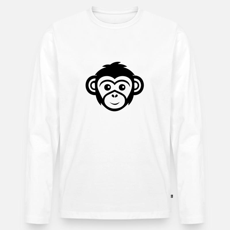 Monkey Monkey Monkey Face Jungle - Men's Premium Organic Long Sleeve Shirt - white