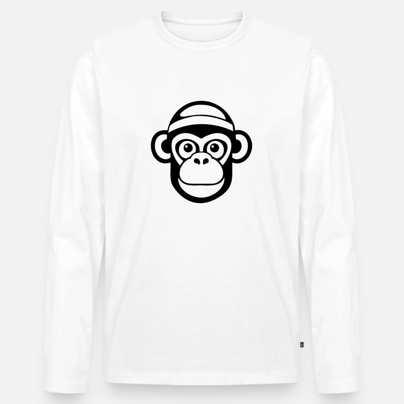 Monkey Monkey Monkey Face Jungle - Men's Premium Organic Long Sleeve Shirt - white