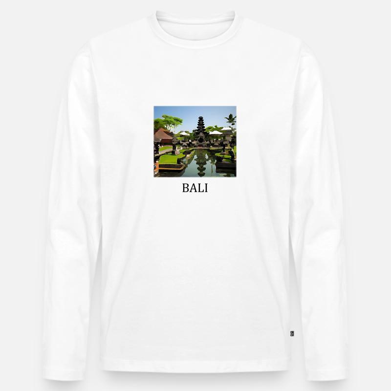 Bali - Männer Premium Bio Langarmshirt - Weiß