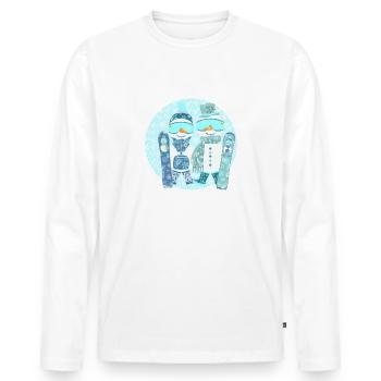 Patrouille de snowboard givrée - T-shirt manches longues Premium bio Homme - blanc - Devant - Nico (187cm)