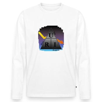Elektriker - Strom, Spannung, Widerstand - URI - Männer Premium Bio Langarmshirt - Weiß - Vorne - Nico (187cm)
