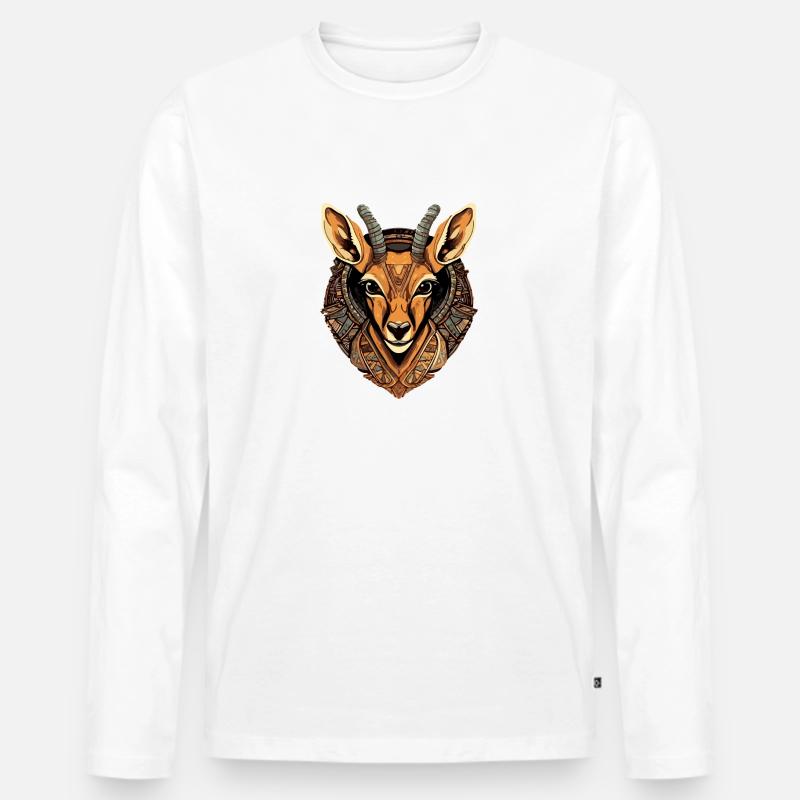Mala die Antilope - Männer Premium Bio Langarmshirt - Weiß