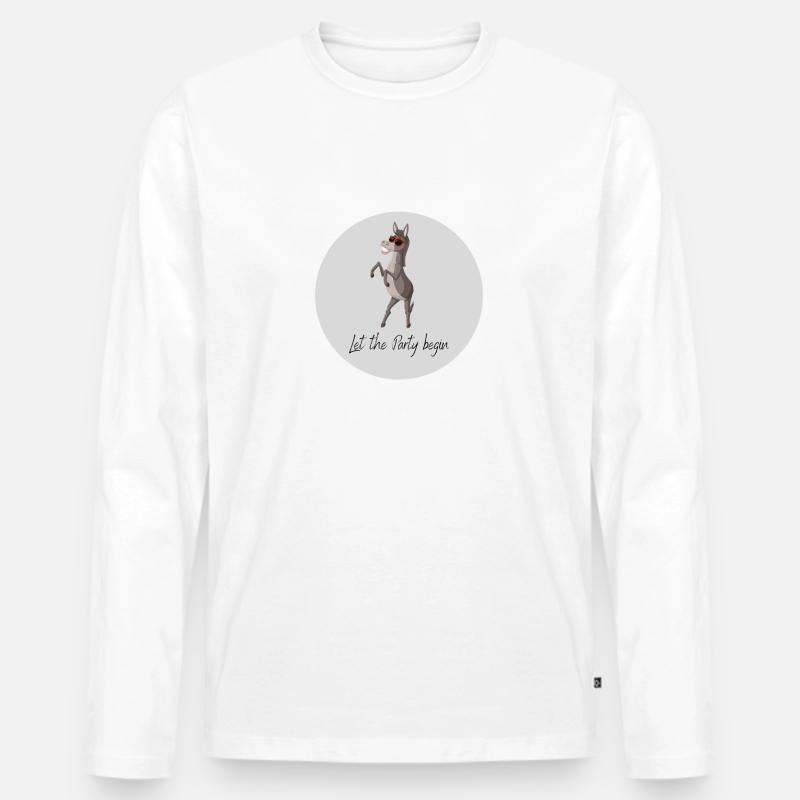 Let the Party begin - Männer Premium Bio Langarmshirt - Weiß
