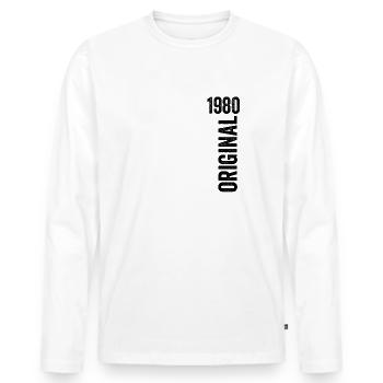 1980 Cadeau d’anniversaire original 1980 - T-shirt manches longues Premium bio Homme - blanc - Devant - Nico (187cm)