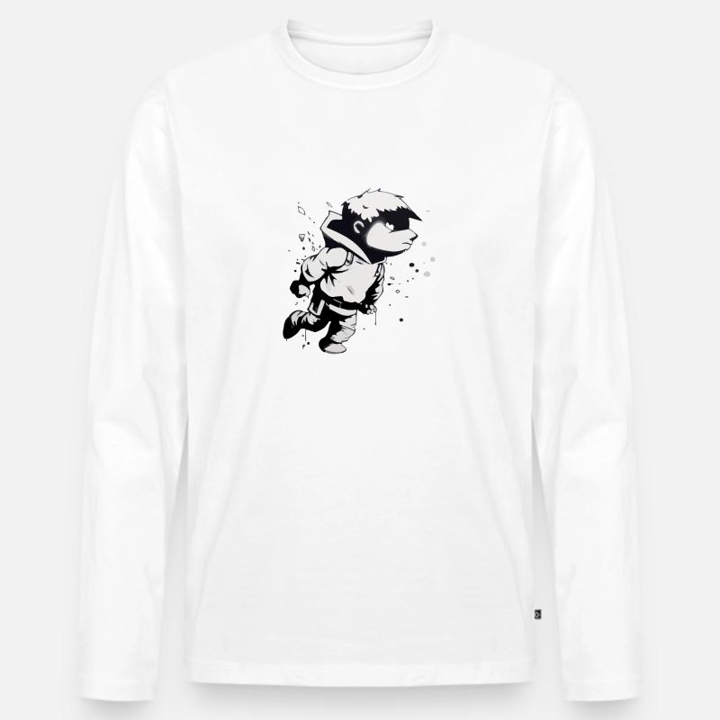 Fabio Straßenkunst - Männer Premium Bio Langarmshirt - Weiß