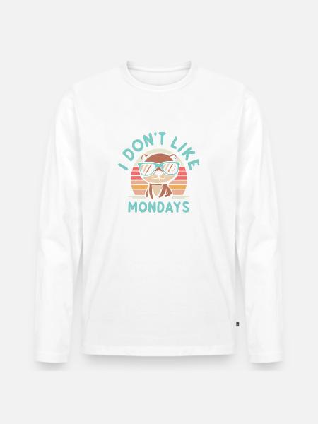 Lustiges Geschenk 'I Don't Like Monday', Murmeltier - Männer Premium Bio Langarmshirt - Weiß