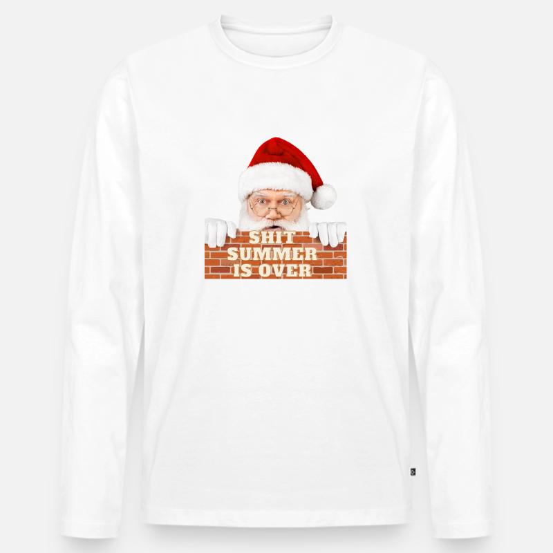 Shit, Summer is over - Männer Premium Bio Langarmshirt - Weiß