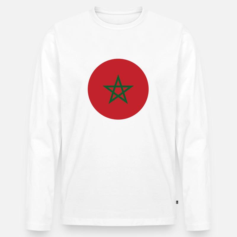 Marokko - Männer Premium Bio Langarmshirt - Weiß