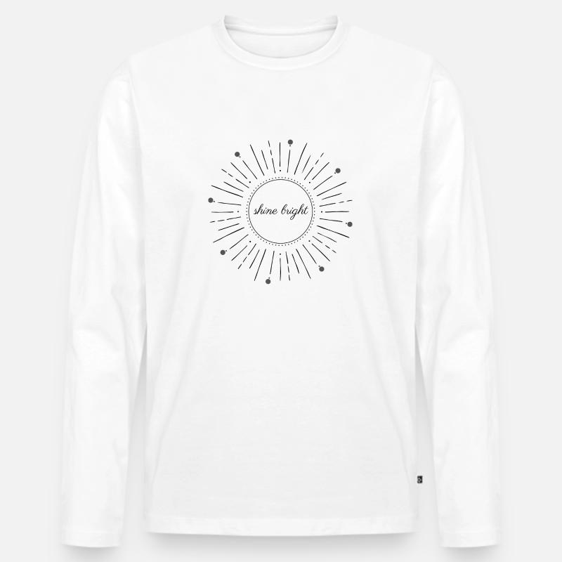 shine bright - Männer Premium Bio Langarmshirt - Weiß