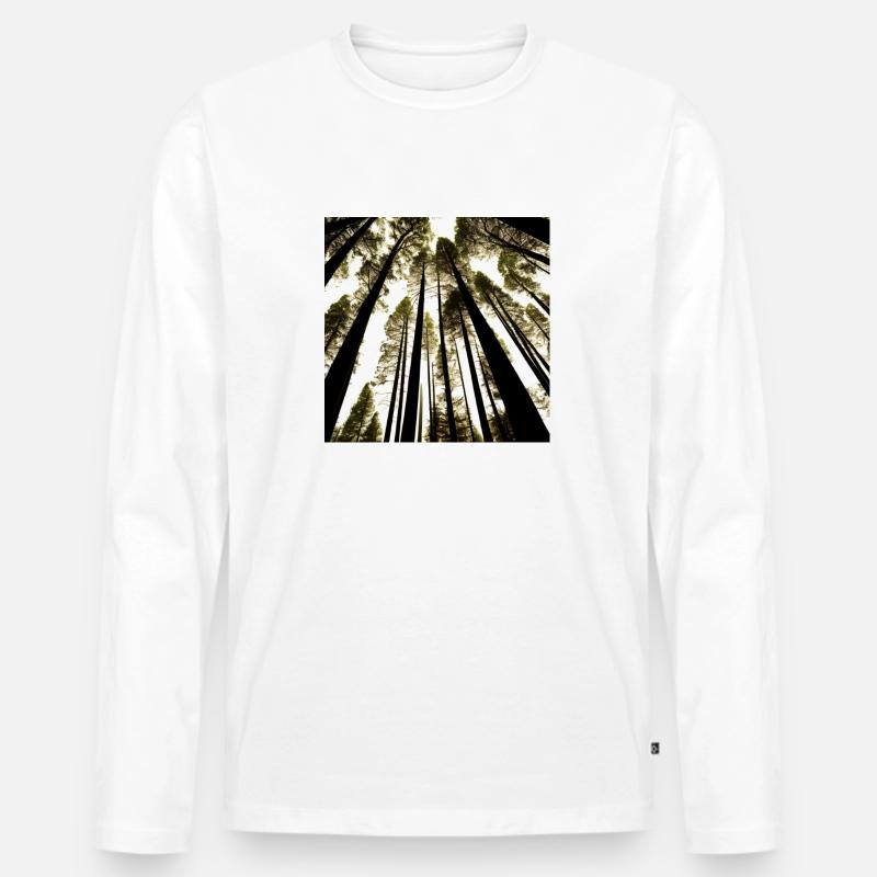 Nature's Ascent - Männer Premium Bio Langarmshirt - Weiß
