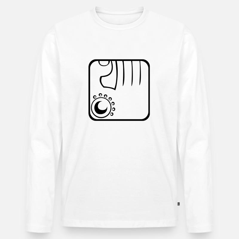 7 Kin Maya Haupt-BLK - Männer Premium Bio Langarmshirt - Weiß