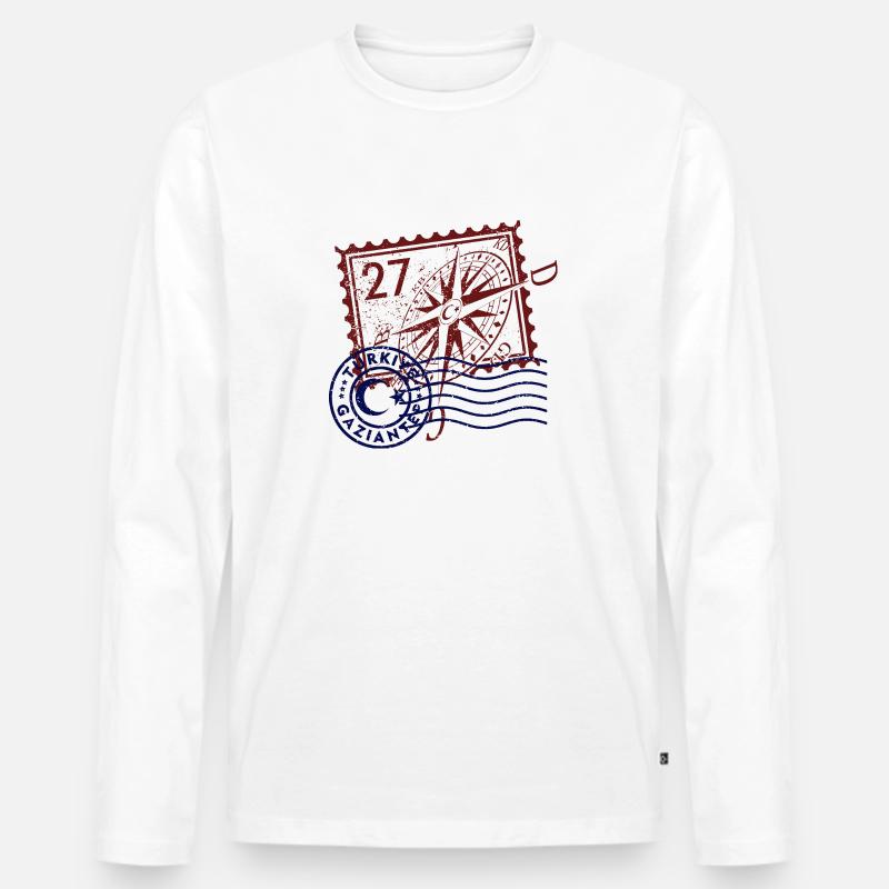 Gaziantep - Männer Premium Bio Langarmshirt - Weiß